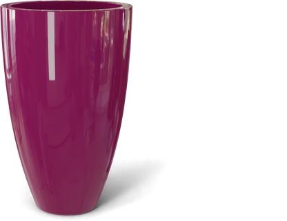 Brannan Round Fiberglass Planter in Gloss Eggplant
