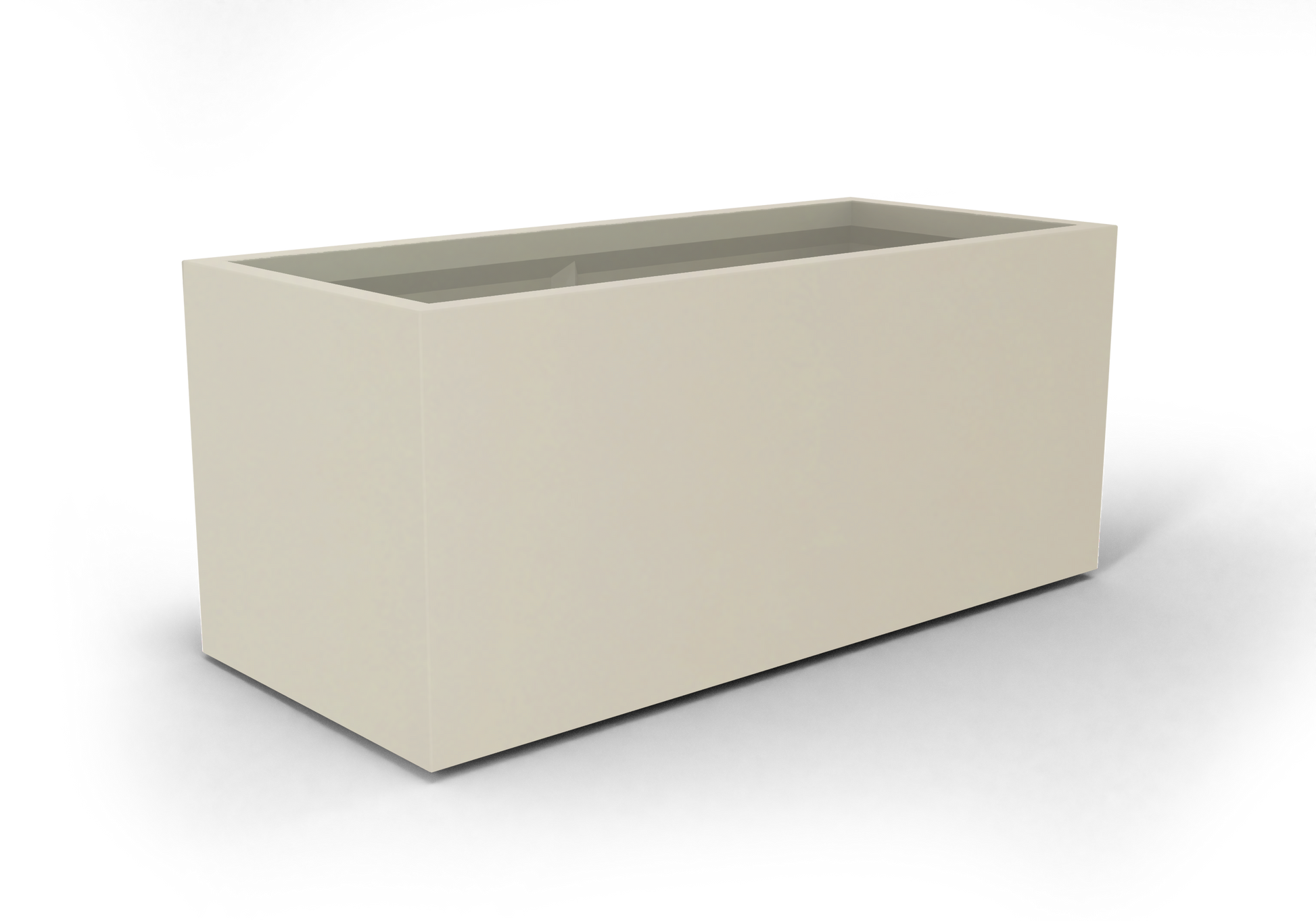 Badalona Rectangular Fiberglass Planter in Satin Beige