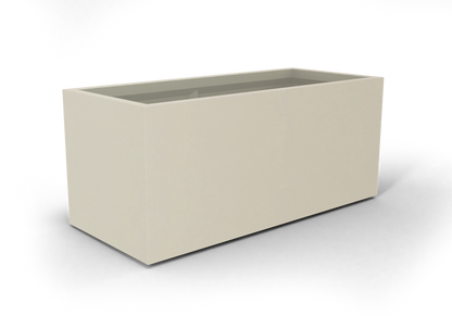 Badalona Rectangular Fiberglass Planter in Satin Beige