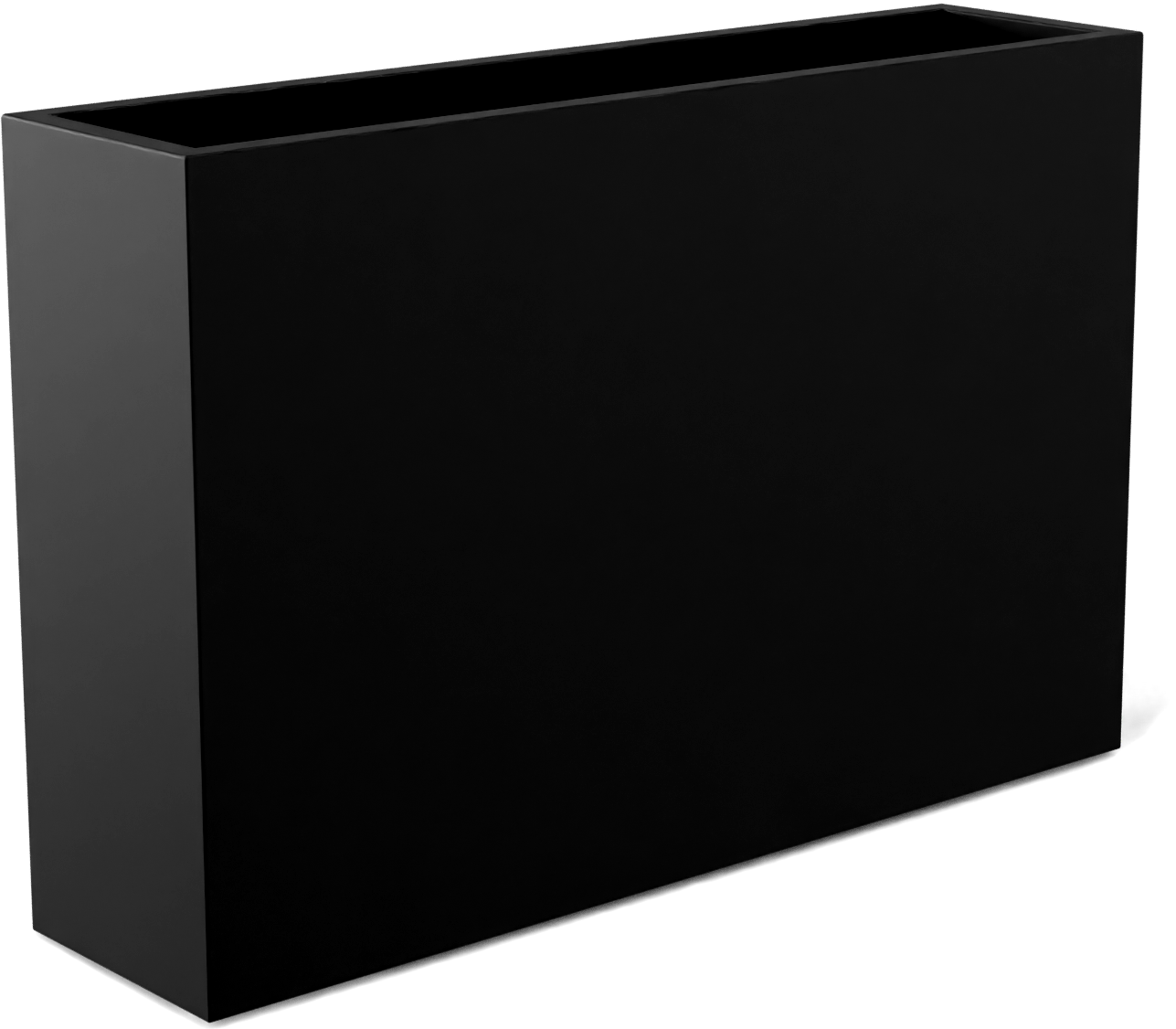 Delray Rectangular Fiberglass Planter in Matte Black