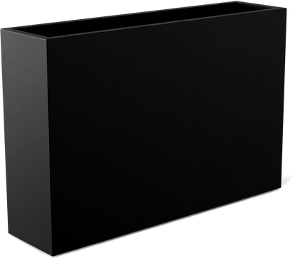 Delray Rectangular Fiberglass Planter in Matte Black