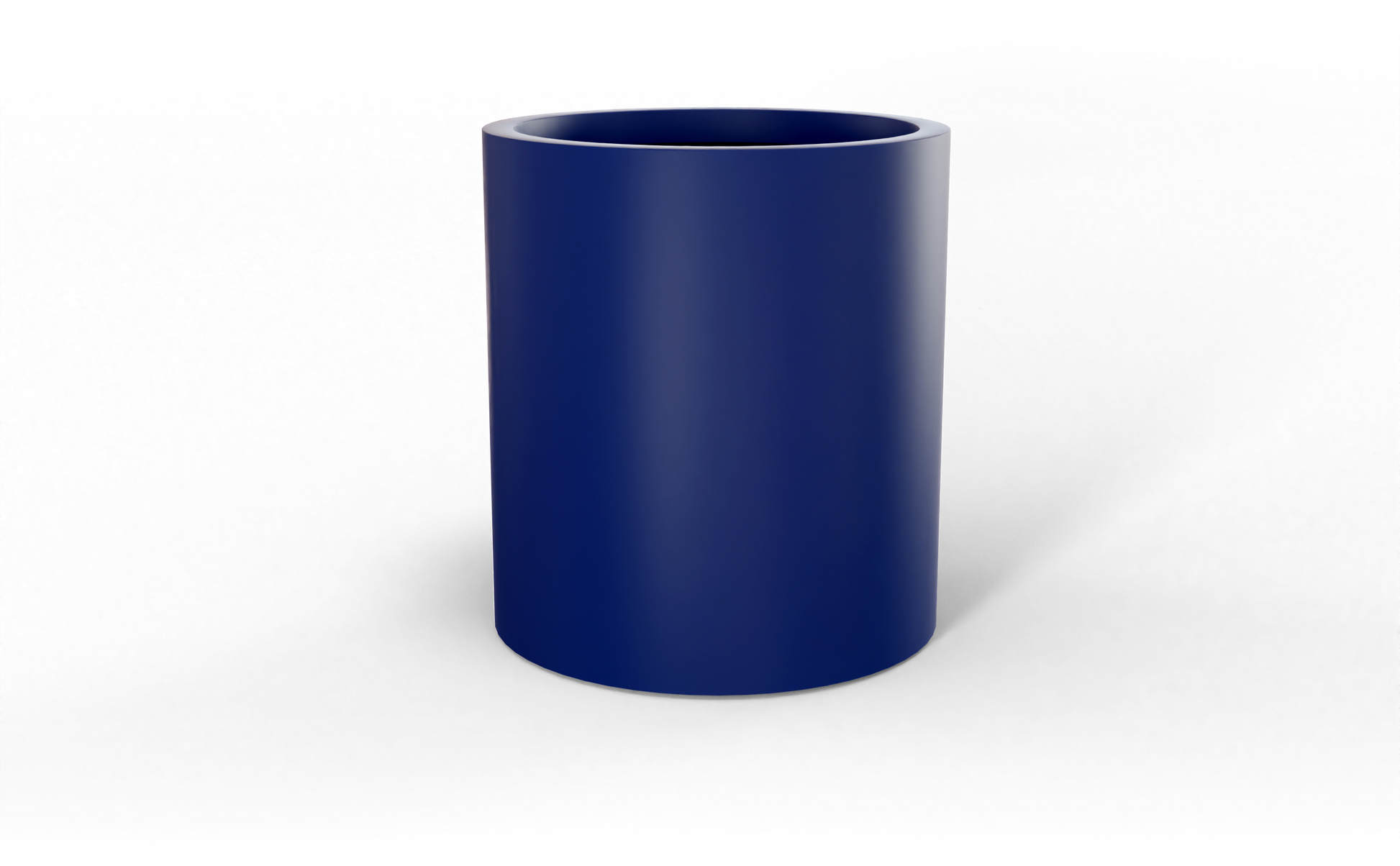 Rio Grande Round Fiberglass Planter in Matte Cobalt Blue