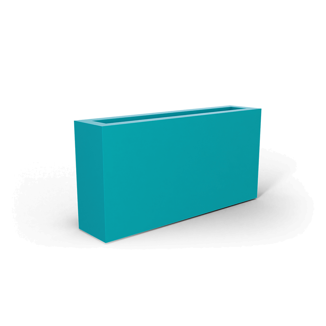 Camoux Rectangular Fiberglass Planter in Satin Seafoam Green