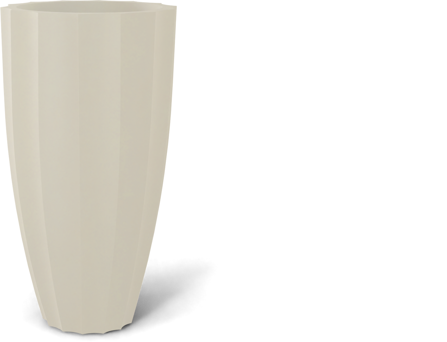 San Jose Round Fiberglass Planter in Satin Beige