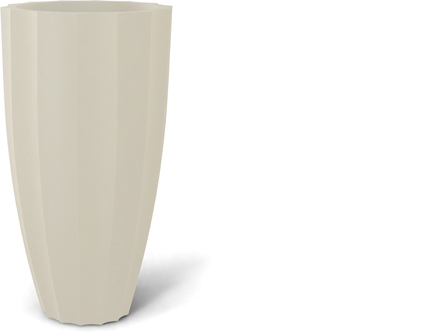San Jose Round Fiberglass Planter in Satin Beige
