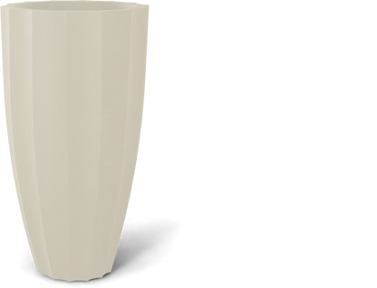 San Jose Round Fiberglass Planter in Satin Beige