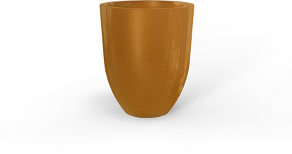Valencia Round Fiberglass Planter in Metallic Bronze