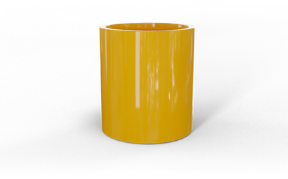 Rio Grande Round Fiberglass Planter in Gloss Saffron