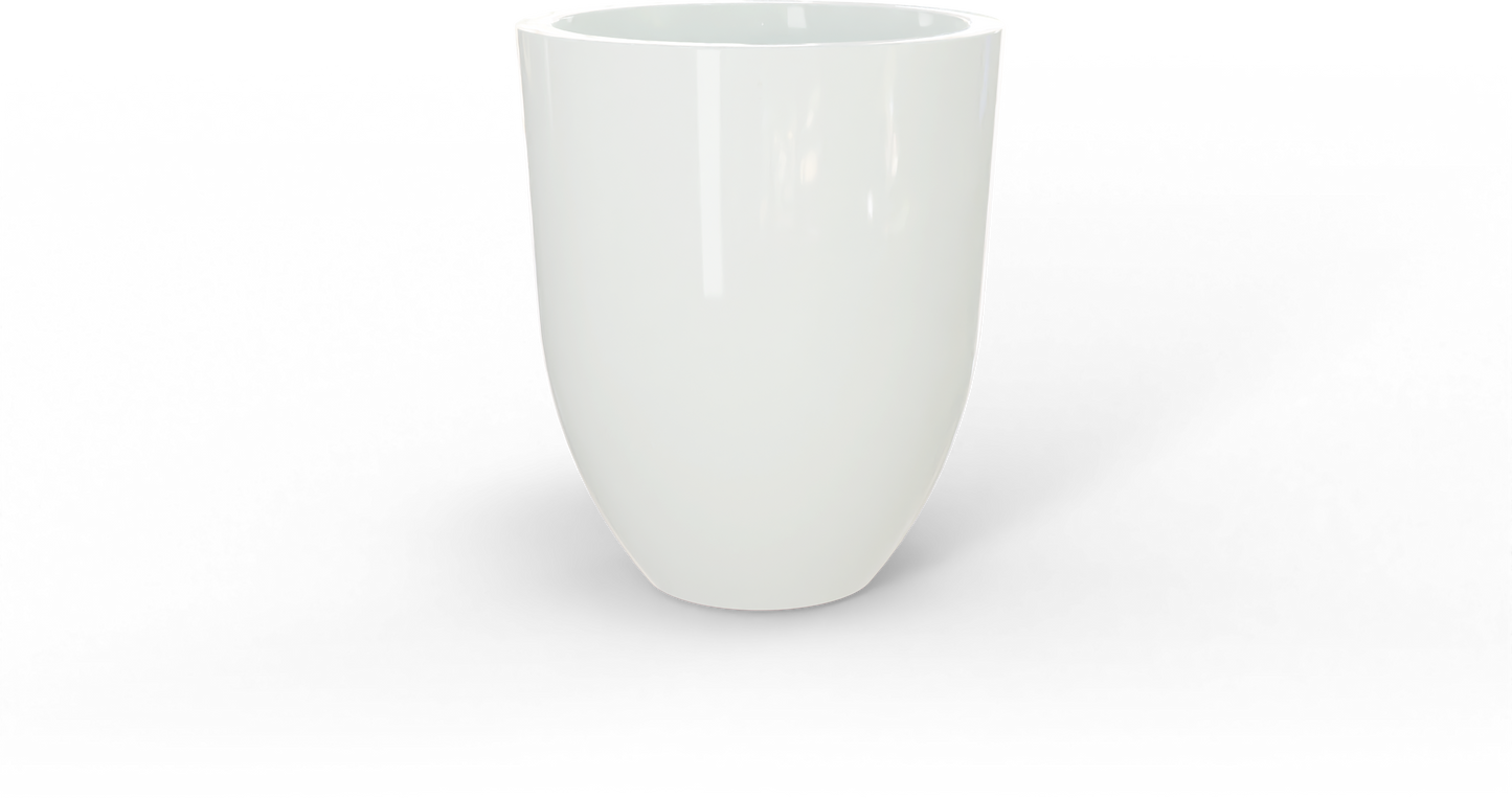 Valencia Round Fiberglass Planter in Gloss Bright White