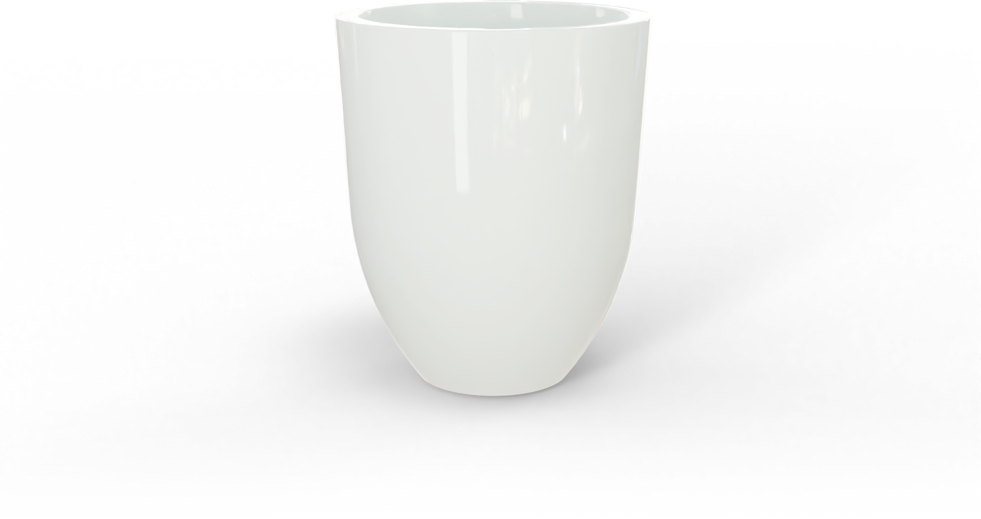 Valencia Round Fiberglass Planter in Gloss Bright White