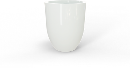 Valencia Round Fiberglass Planter in Gloss Bright White
