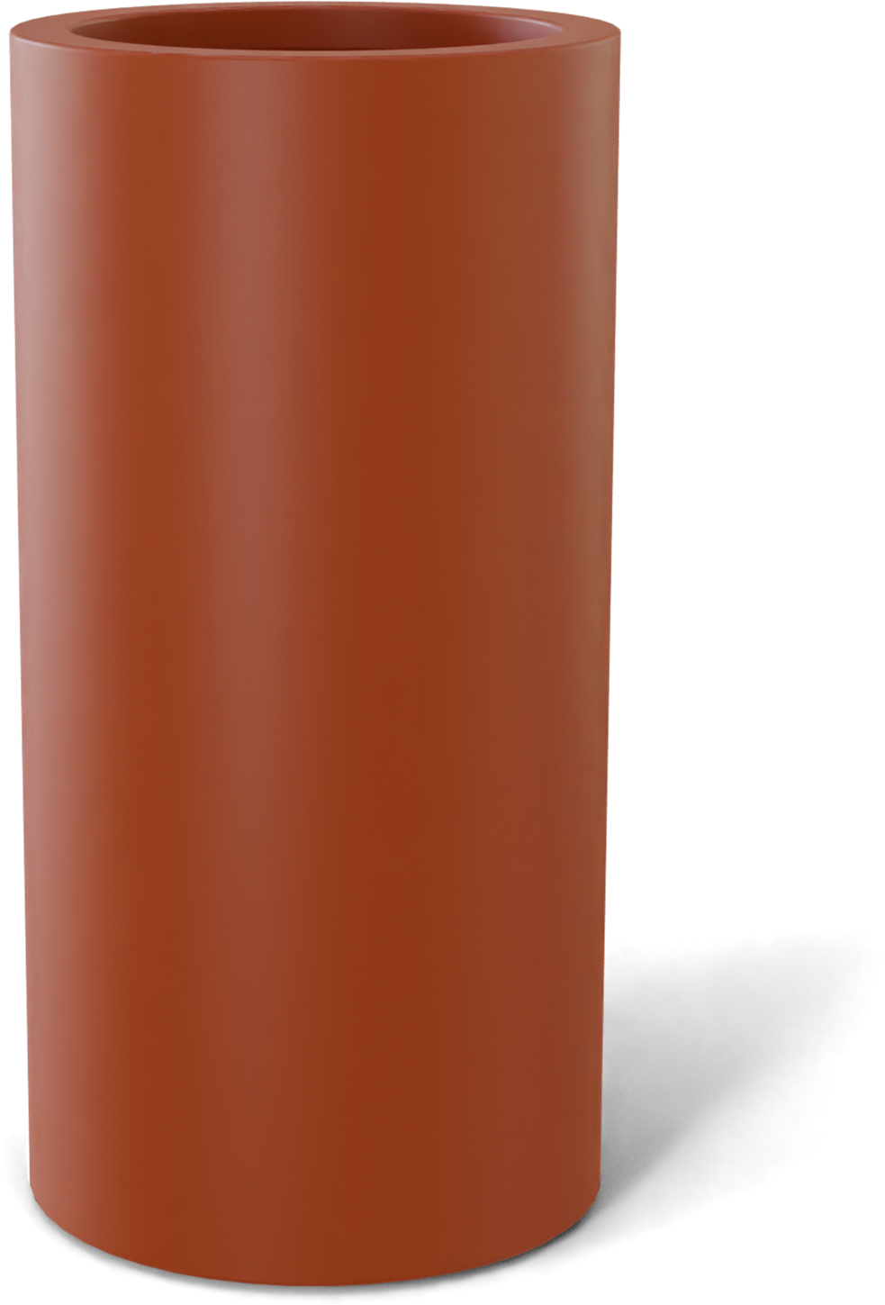 Corry Round Fiberglass Planter in Matte Terra Cotta