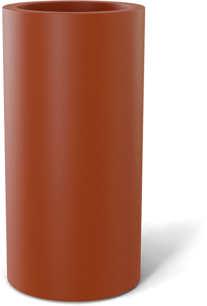 Corry Round Fiberglass Planter in Matte Terra Cotta