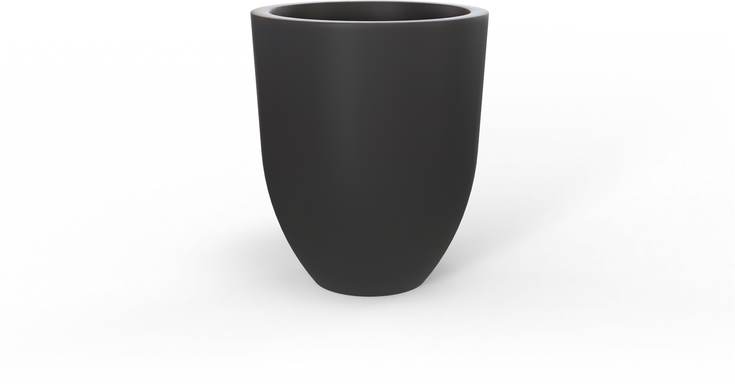 Valencia Round Fiberglass Planter in Matte Charcoal
