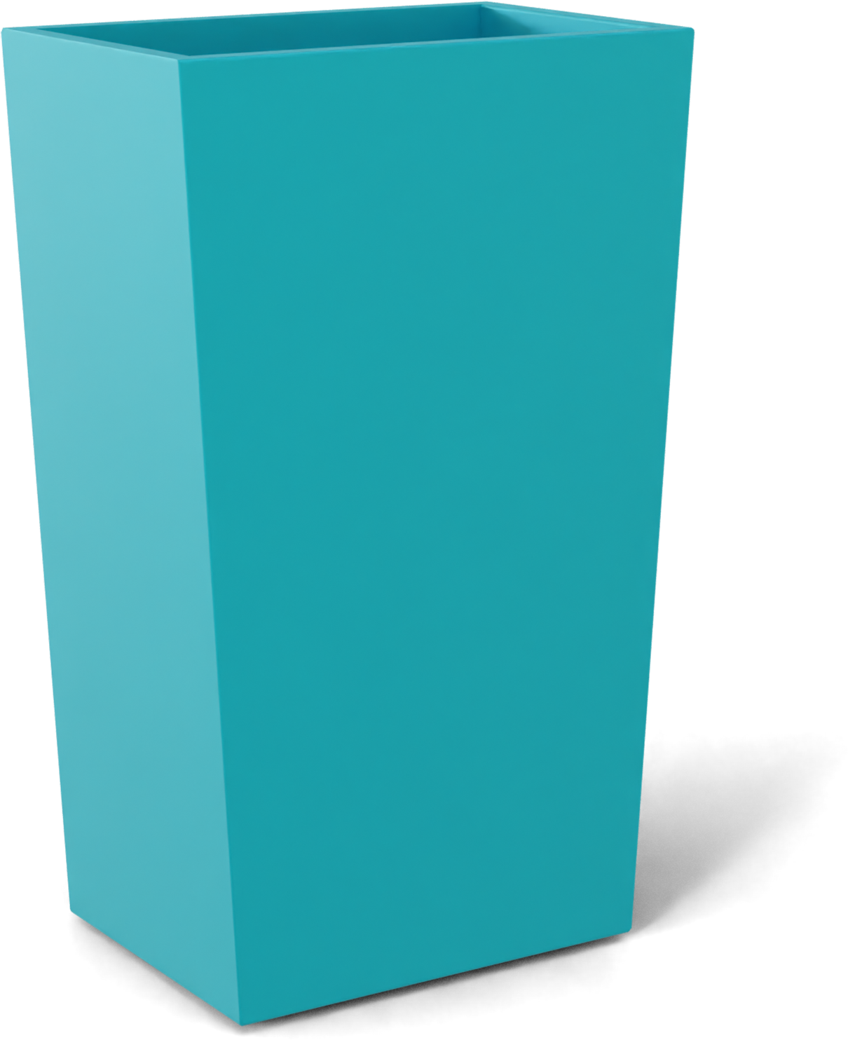 Amsterdam Tapered Rectangular Fiberglass Planter in Satin Seafoam Green