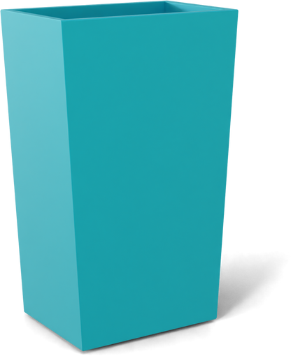 Amsterdam Tapered Rectangular Fiberglass Planter in Satin Seafoam Green