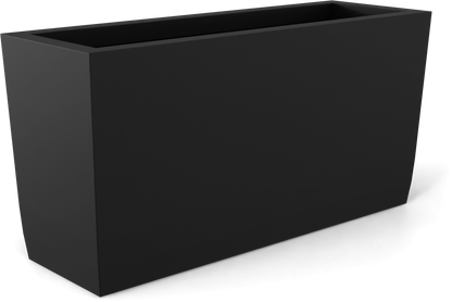 Panama Curved Rectangular Fiberglass Planter in Matte Black
