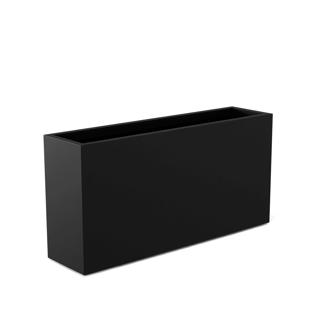 Hollywood Rectangular Fiberglass Planter in Matte Black