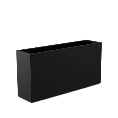 Hollywood Rectangular Fiberglass Planter in Matte Black