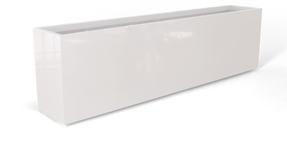 Hudson Rectangular Fiberglass Planter in Gloss Bright White