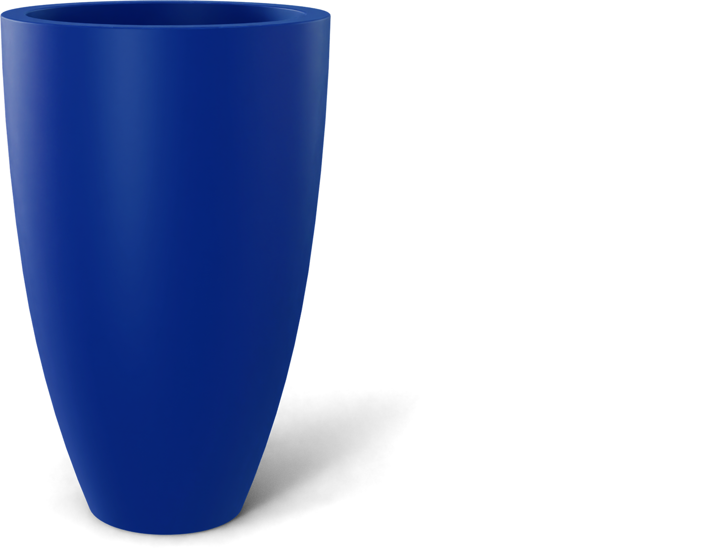 Brannan Round Fiberglass Planter in Matte Cobalt Blue