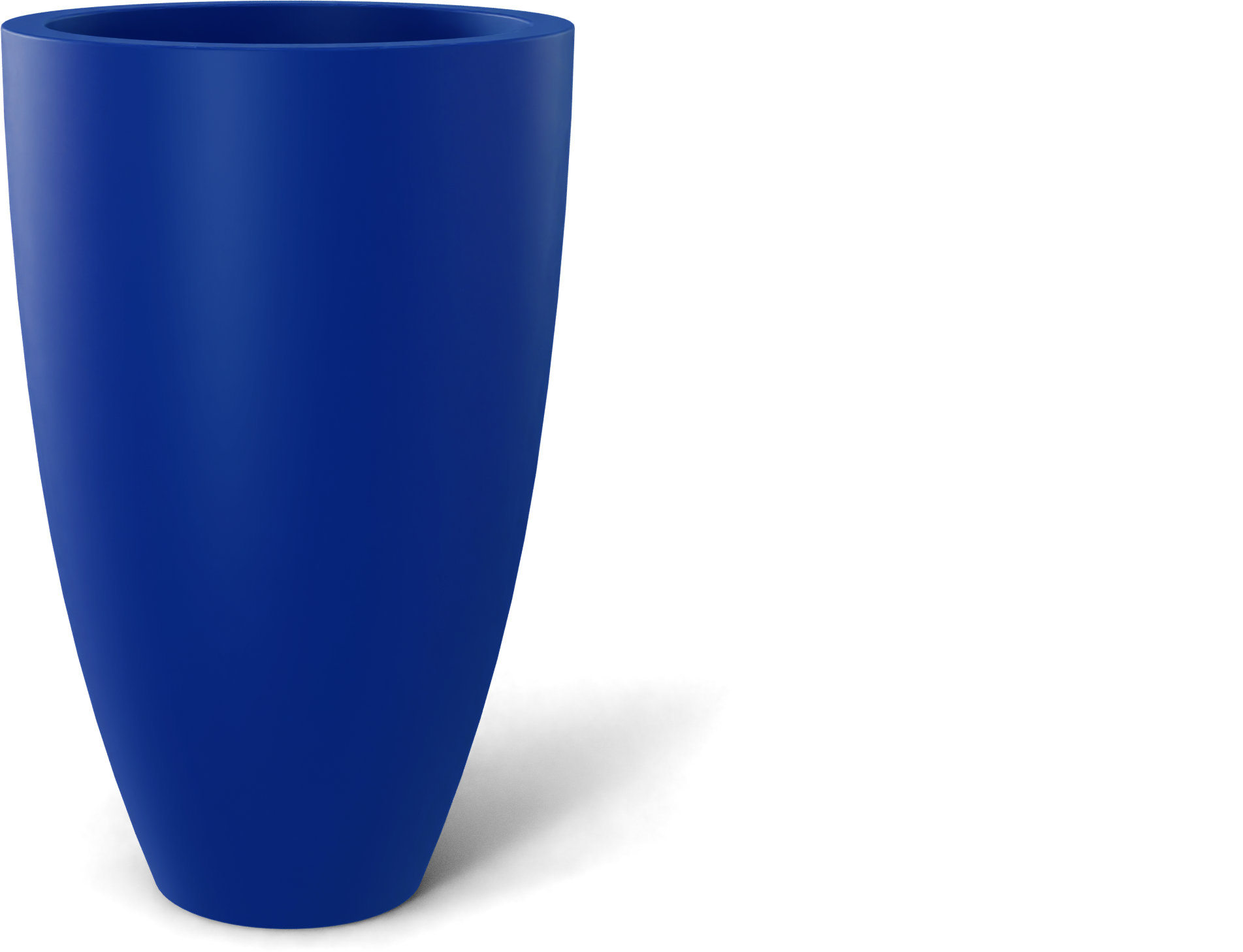 Brannan Round Fiberglass Planter in Matte Cobalt Blue