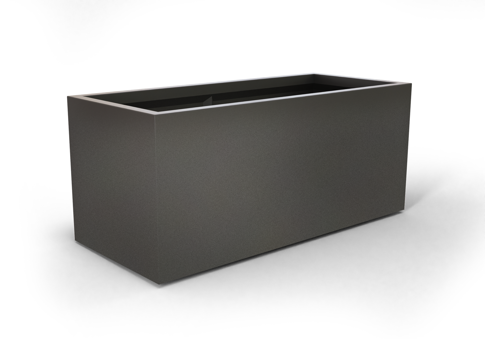 Badalona Rectangular Fiberglass Planter in Matte Gunmetal