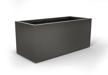 Badalona Rectangular Fiberglass Planter in Matte Gunmetal