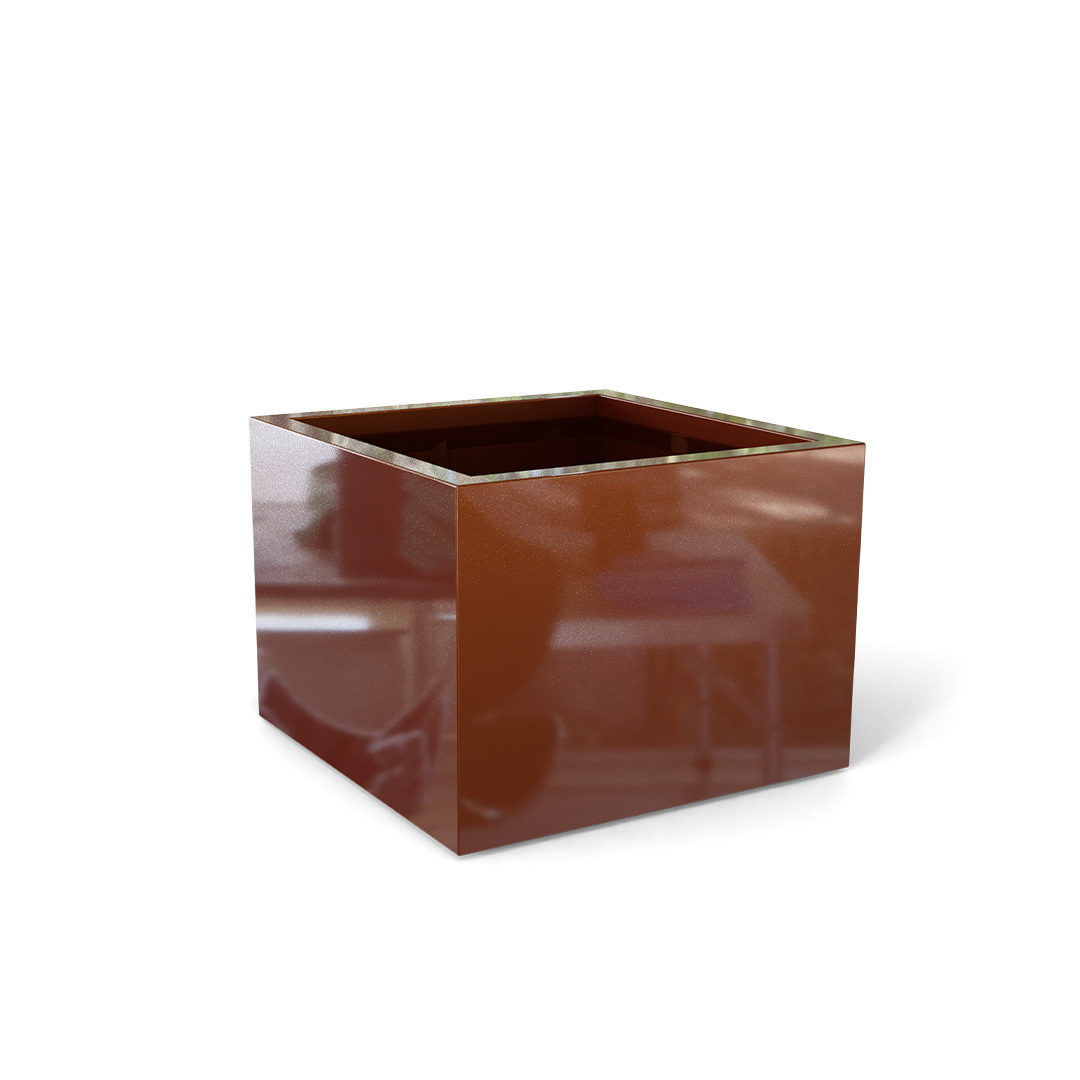 Torino Rectangular Fiberglass Planter in Metallic Bronze