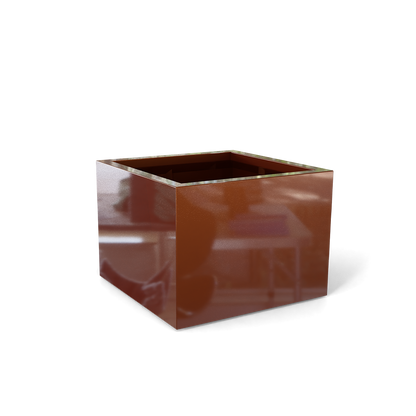 Torino Rectangular Fiberglass Planter in Metallic Bronze