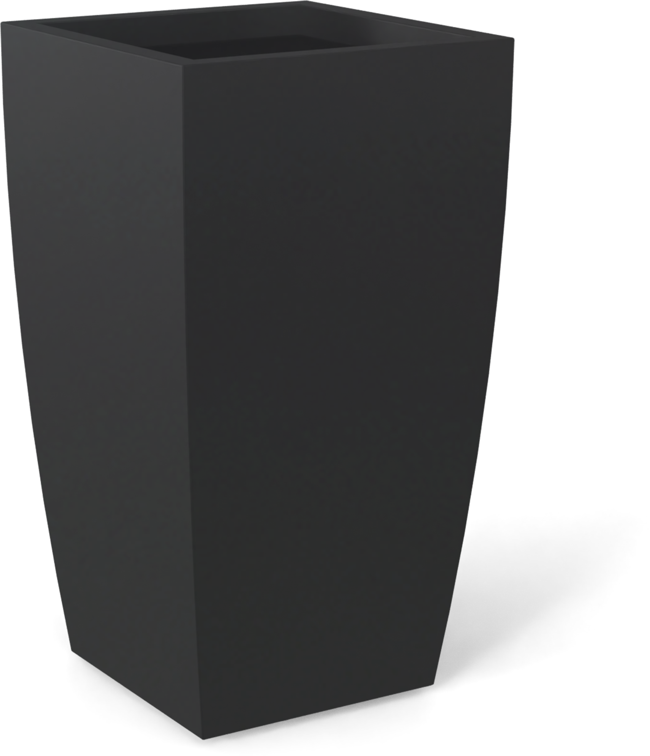 Toulan Tall Tapered Square Fiberglass Planter in Matte Charcoal