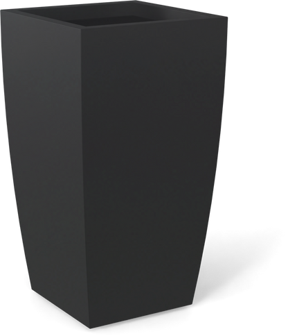 Toulan Tall Tapered Square Fiberglass Planter in Matte Charcoal