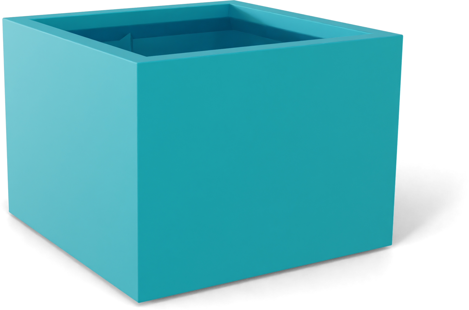 Torino Rectangular Fiberglass Planter in Satin Seafoam Green