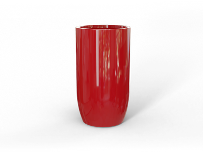 Lisbon Round Fiberglass Planter in Gloss Red