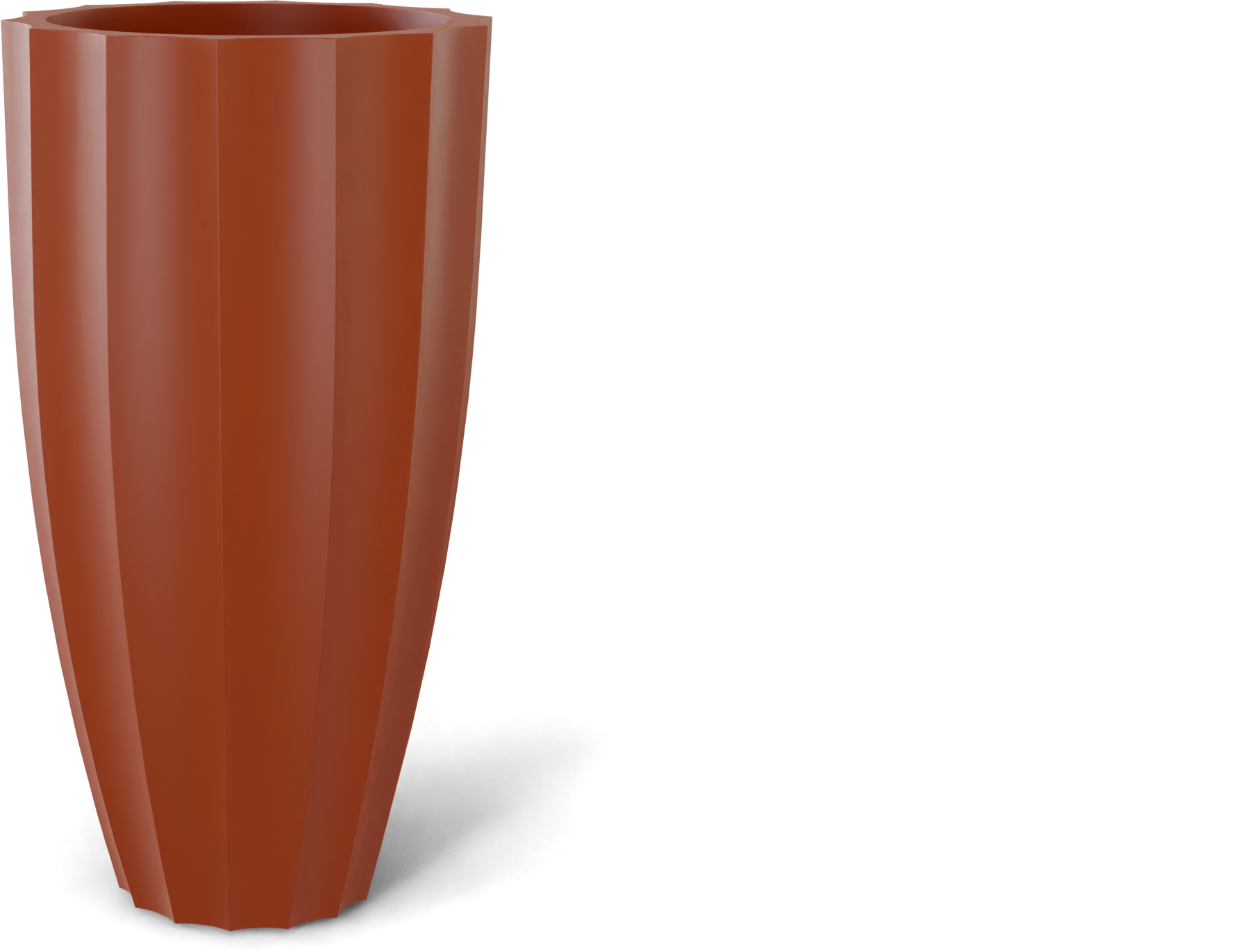 San Jose Round Fiberglass Planter in Matte Terra Cotta