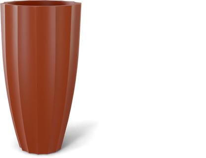 San Jose Round Fiberglass Planter in Matte Terra Cotta