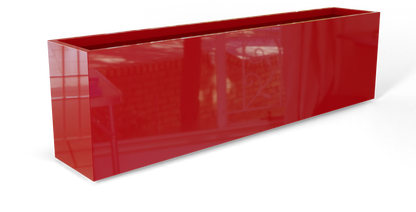 Hudson Rectangular Fiberglass Planter in Gloss Red