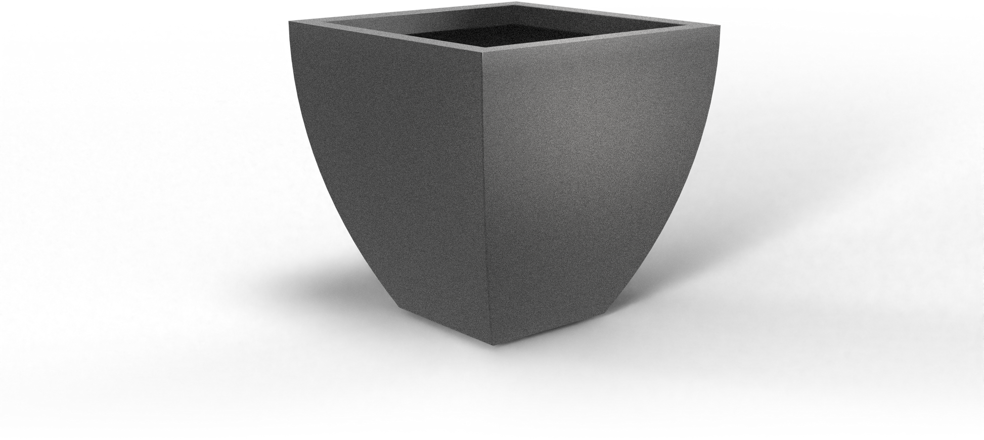Lima Tapered Square Fiberglass Planter in Matte Gunmetal