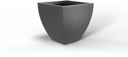 Lima Tapered Square Fiberglass Planter in Matte Gunmetal