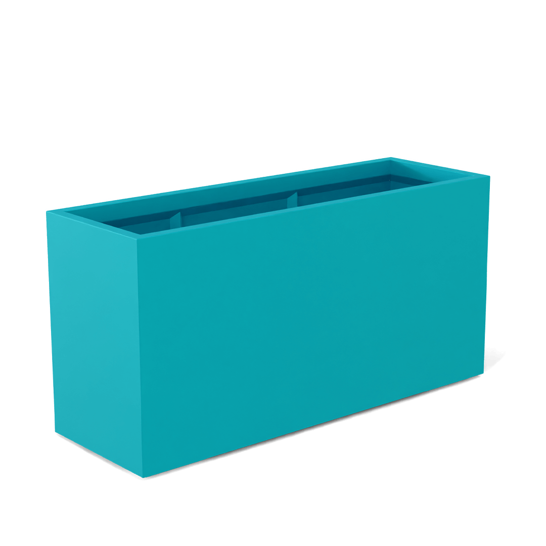 Tolga Rectangular Fiberglass Planter in Satin Seafoam Green