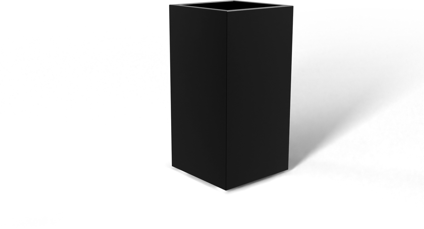 Potsdam Rectangular Fiberglass Planter in Matte Black