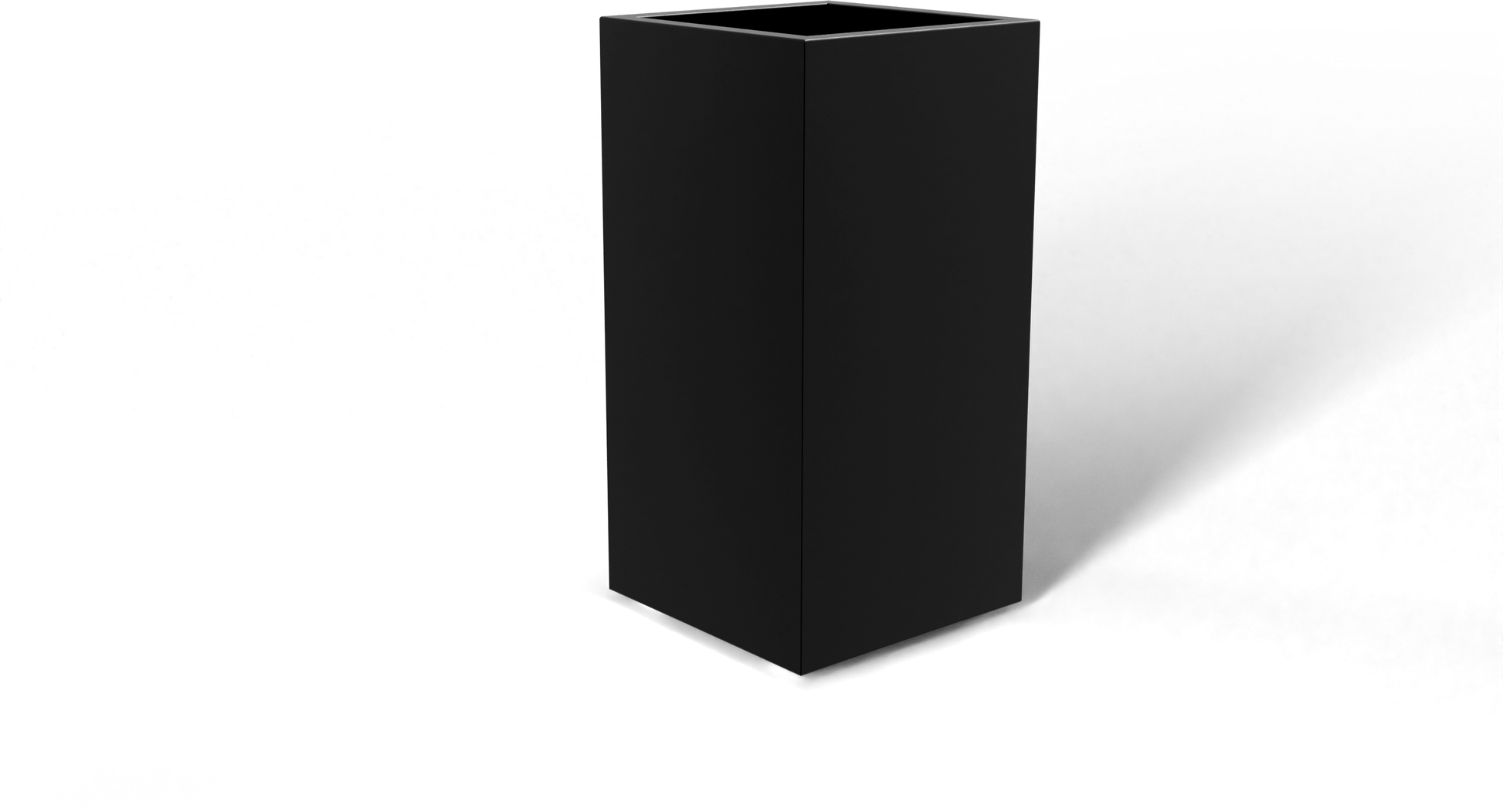 Potsdam Rectangular Fiberglass Planter in Matte Black