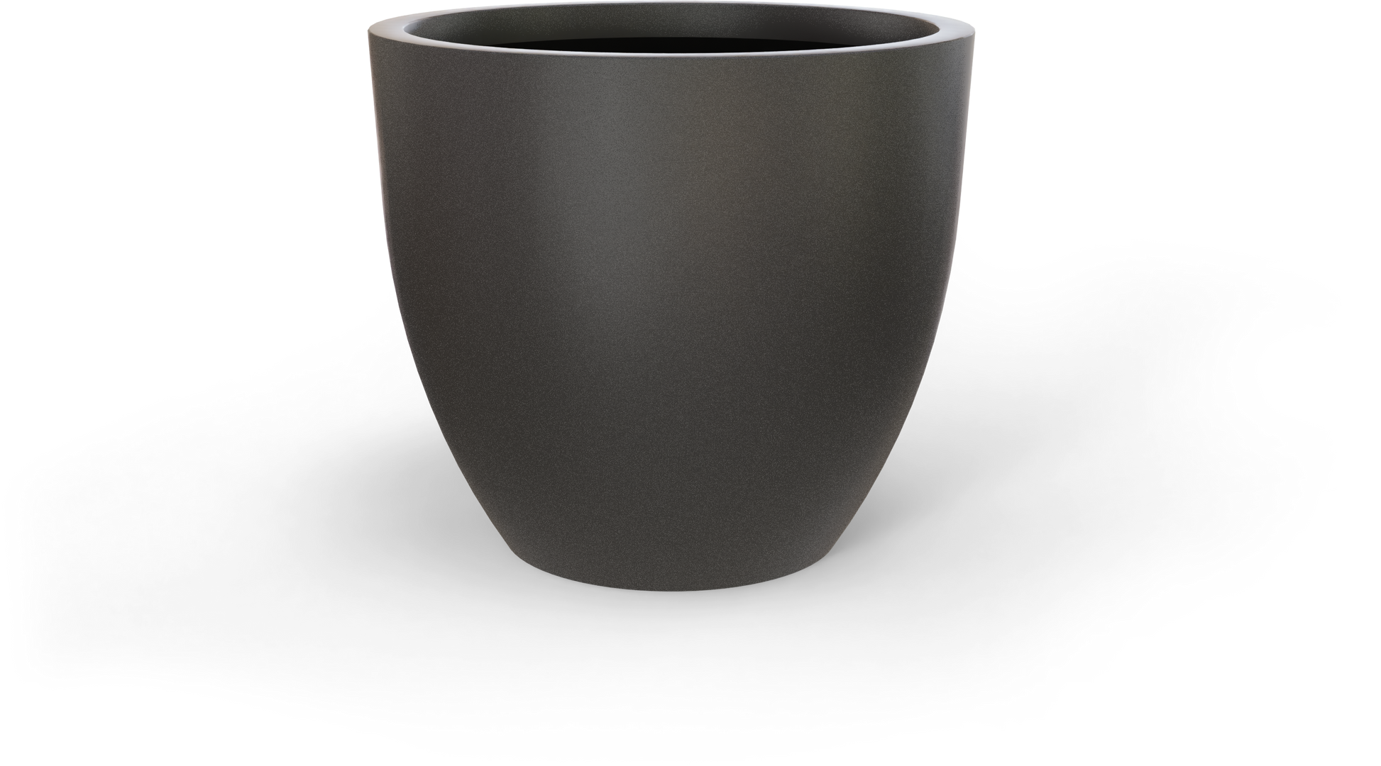 Wannsee Round Fiberglass Planter in Matte Gunmetal