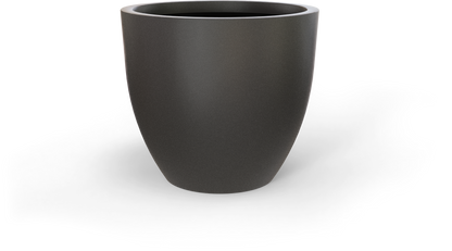 Wannsee Round Fiberglass Planter in Matte Gunmetal