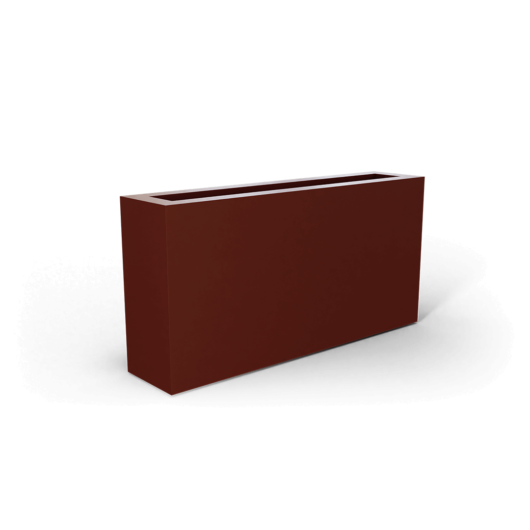 Camoux Rectangular Fiberglass Planter in Matte Terra Cotta