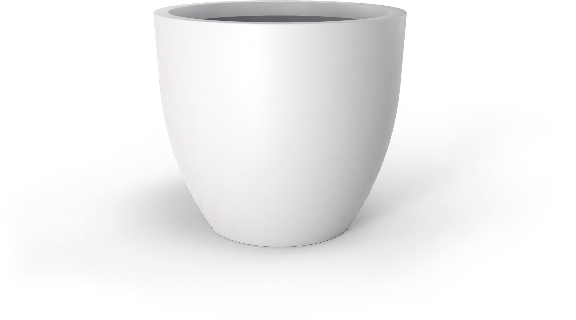Wannsee Round Fiberglass Planter in Matte Bright White