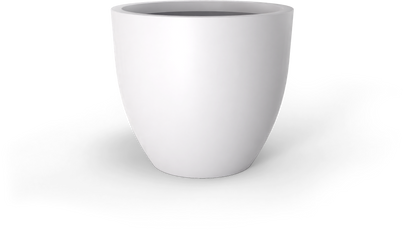 Wannsee Round Fiberglass Planter in Matte Bright White