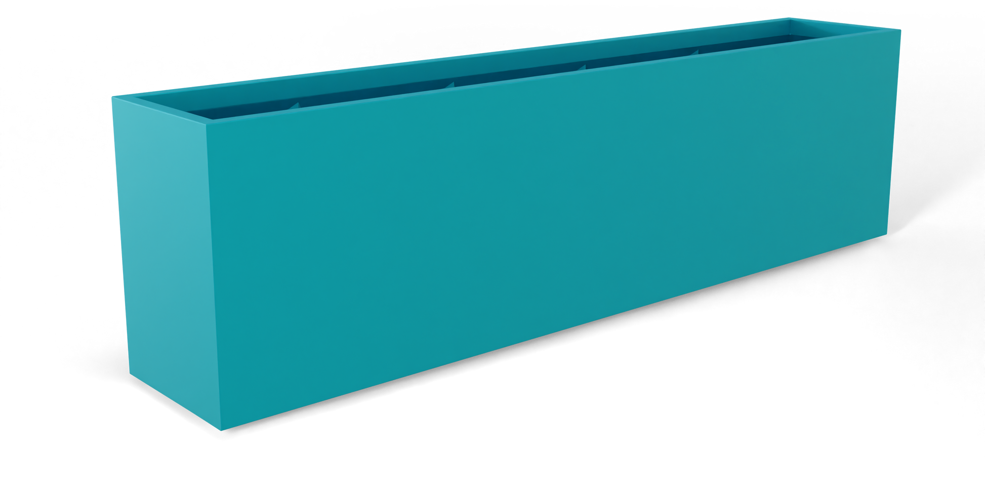 Hudson Rectangular Fiberglass Planter in Satin Seafoam Green