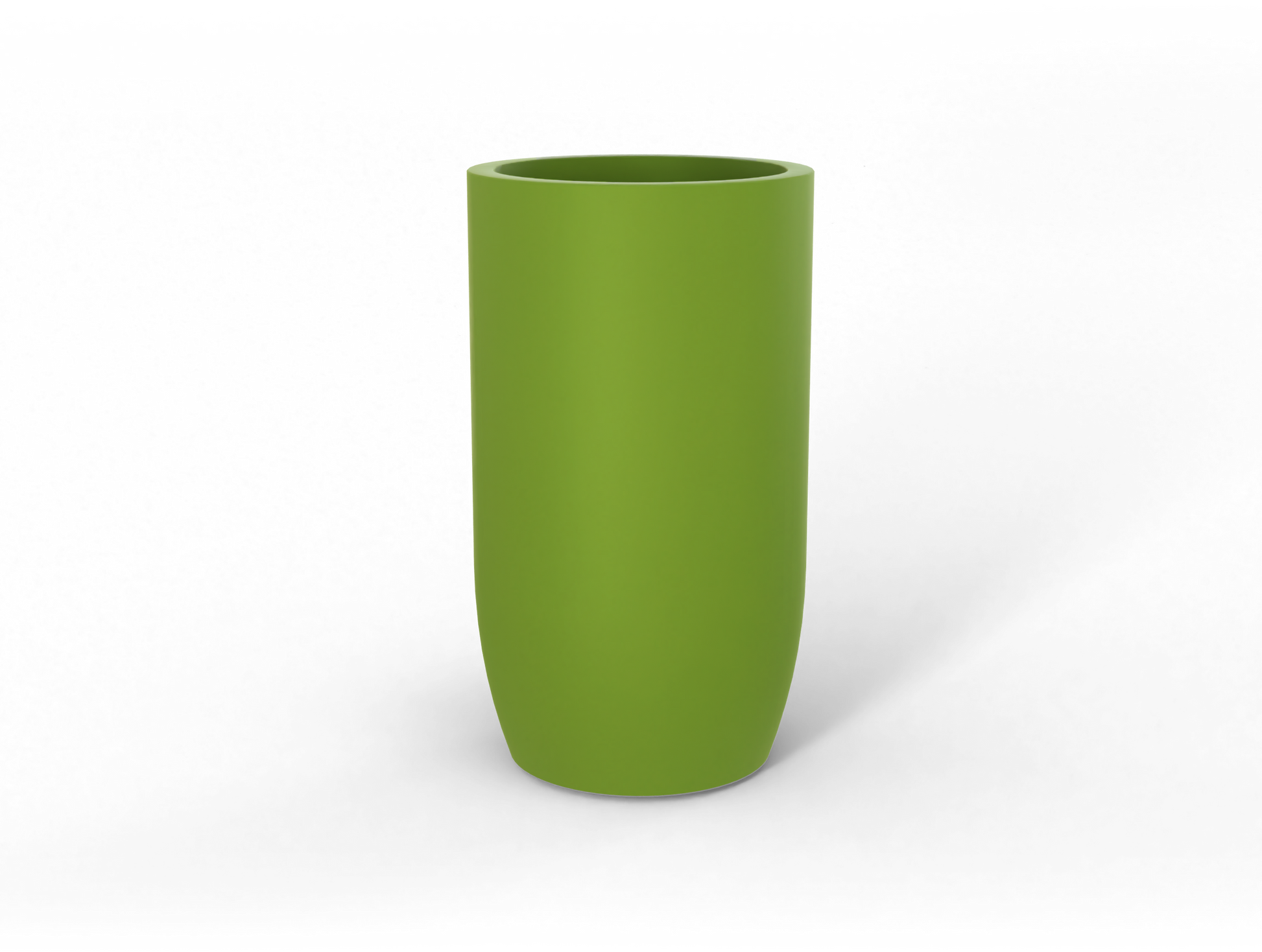 Lisbon Round Fiberglass Planter in Satin Green