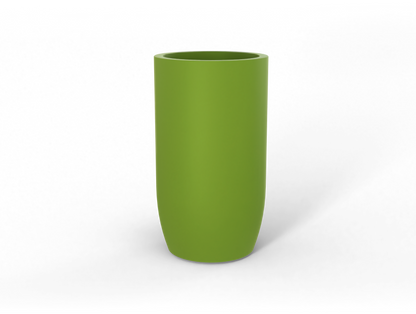 Lisbon Round Fiberglass Planter in Satin Green